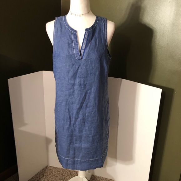 sea glass linen shift dress